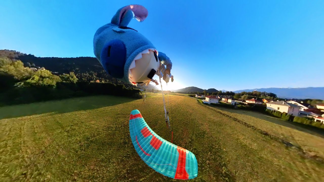 Sunrise RAW Speedflying/ LINE 13   (Grund Loop landing 😱) // Microphone inside the glider