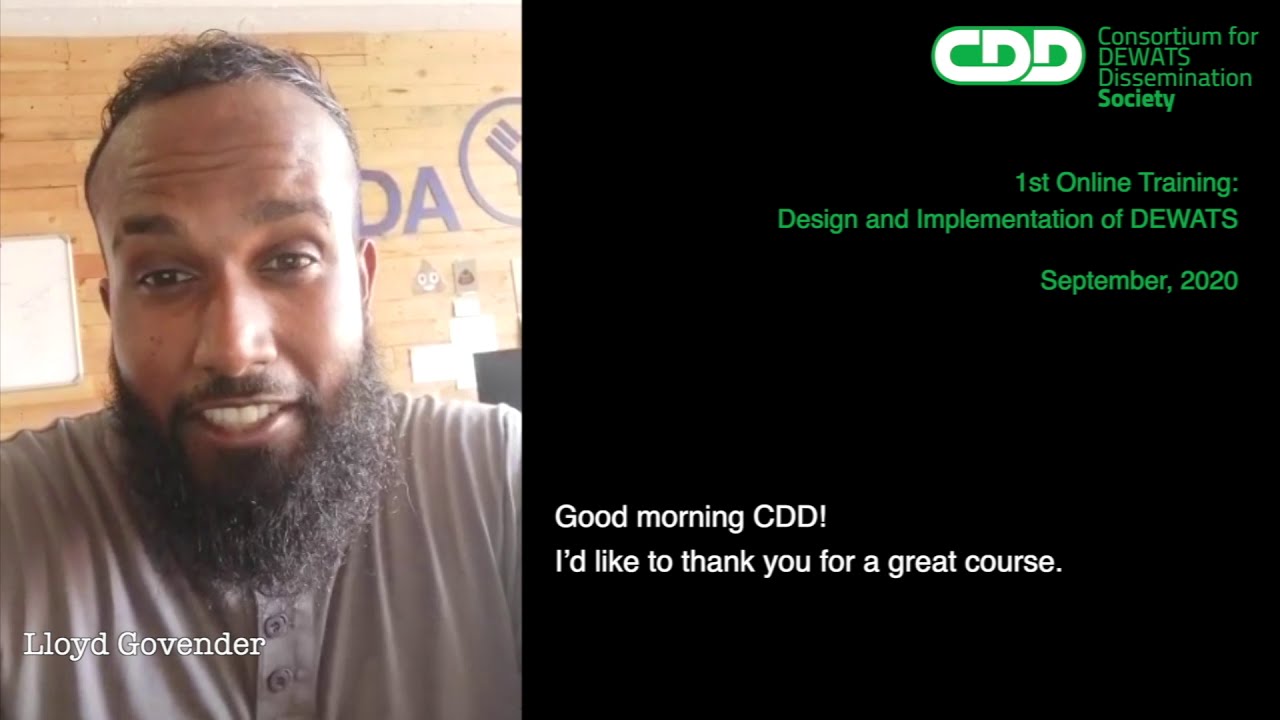 #OnlineTrainingFeedback​​ I Decentralised #Wastewater​ Treatment Systems (#DEWATS​)