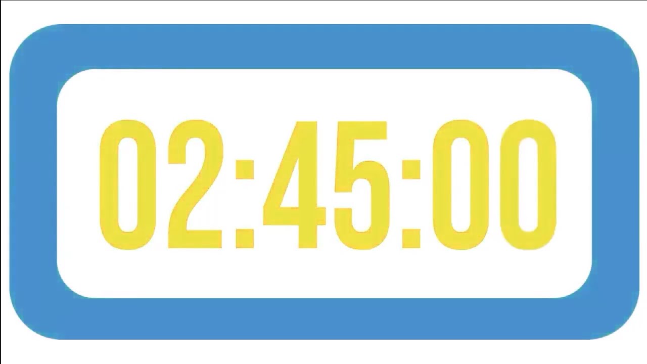 165 Minutes 02 45 HourCountdown  Timer Clock with Alarm Sound⏰🔔