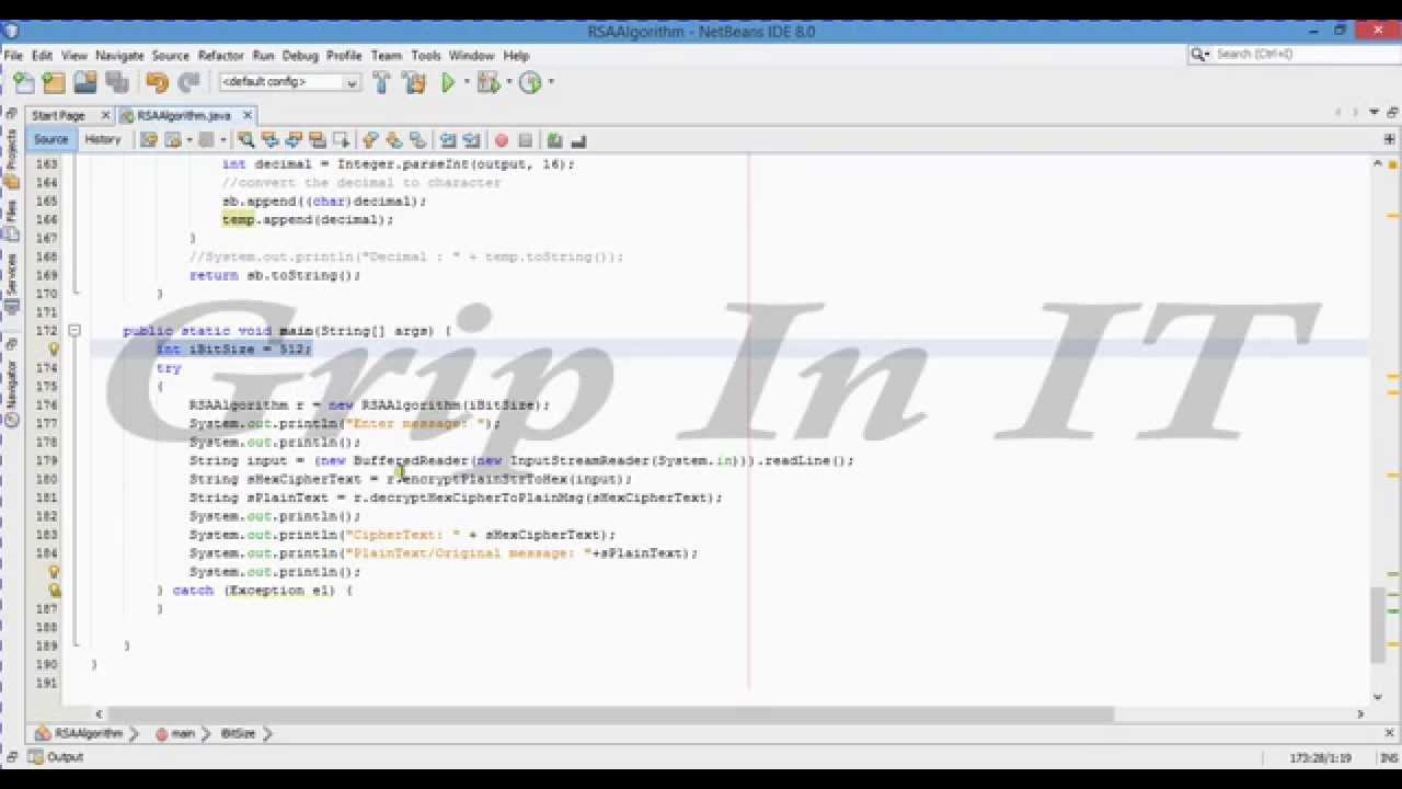 RSA Algorithm Implementation using Java