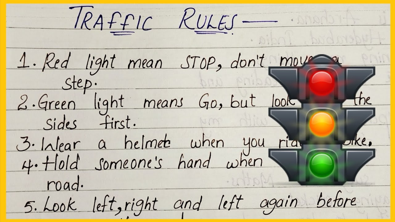 10 LINES ON TRAFFIC RULES || ESSAY ON TRAFFIC RULES || EASY LINES FOR KIDS IN ENGLISH || ENGLISH 