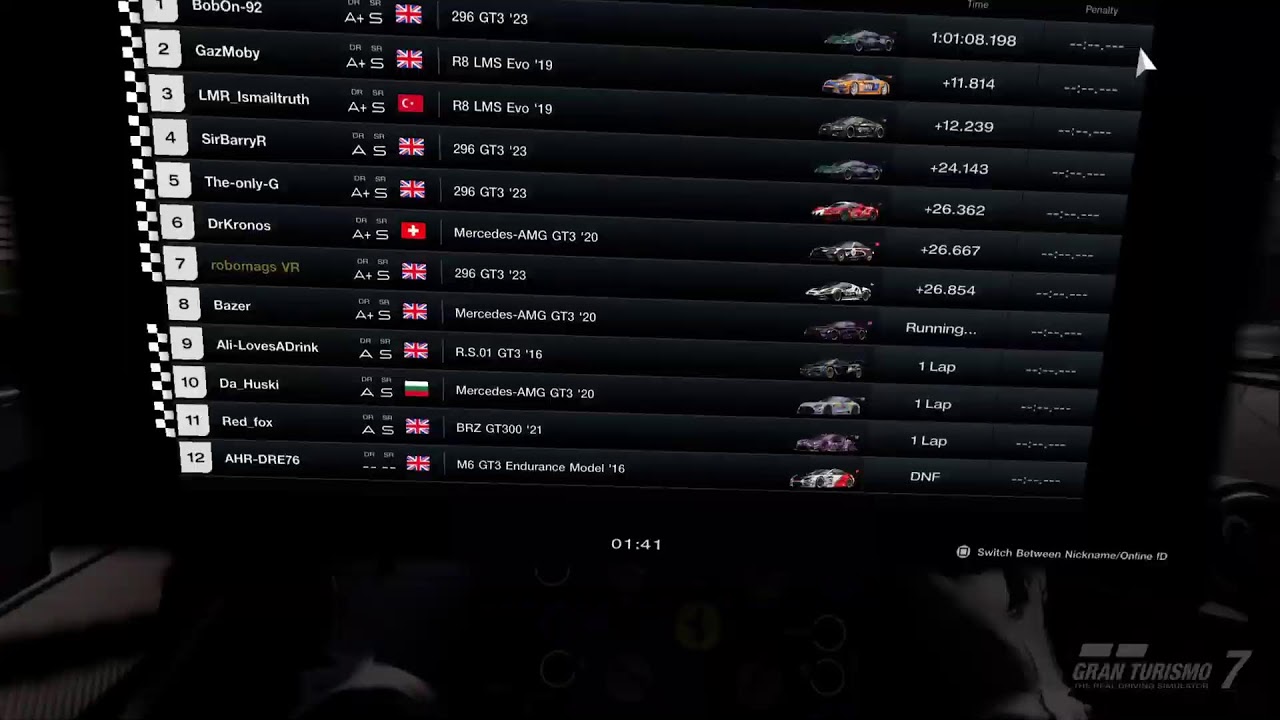 BobOn Community Racing Endurance Season 6 Round 3 GT7 VR