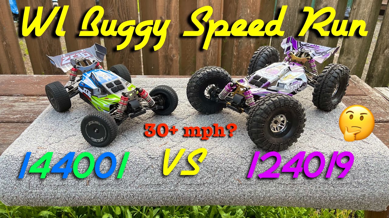 WL Toys 144001 & 124019 Speed Runs!//How fast are WL buggies stock, will Mud Tires make it faster?//