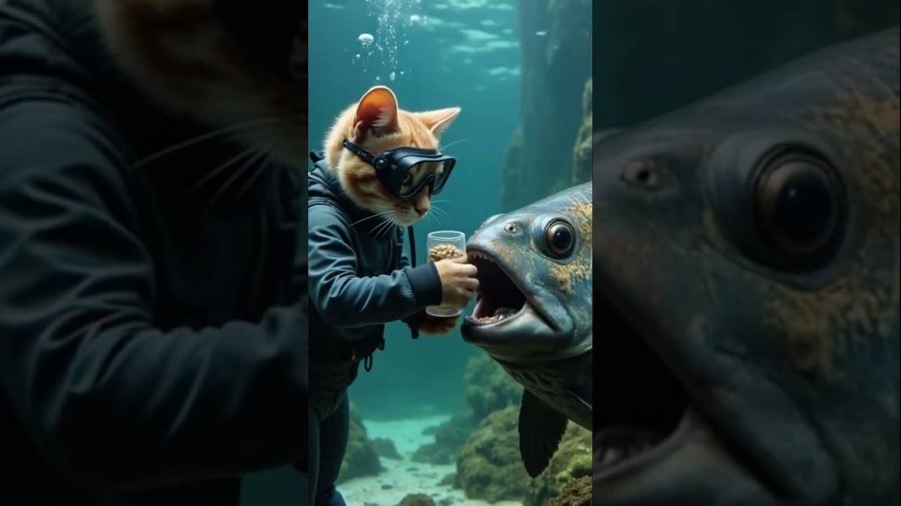CAT FEEDING HIS FRIEND.    ReverseCreation #AIStorytelling #AnimeShorts #emotionalnarratives