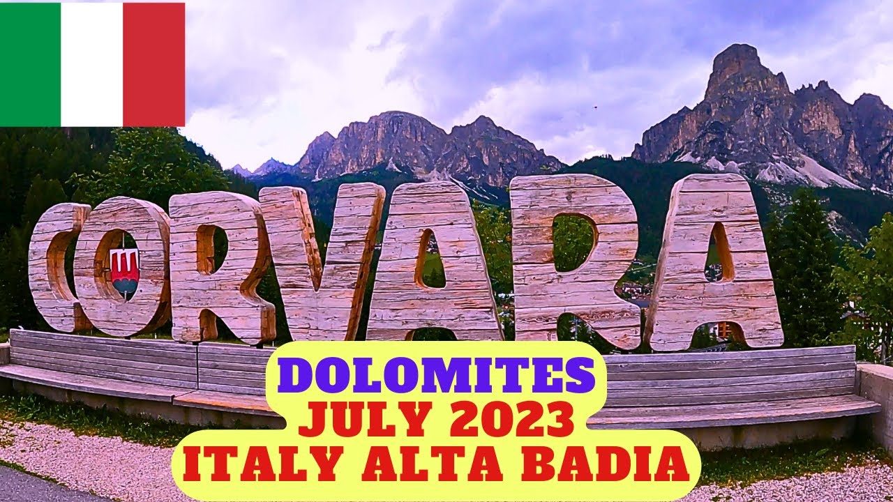 【HD】Walking tour in Corvara in Badia and up the Campolongo pass - Dolomites - italy 🇮🇹