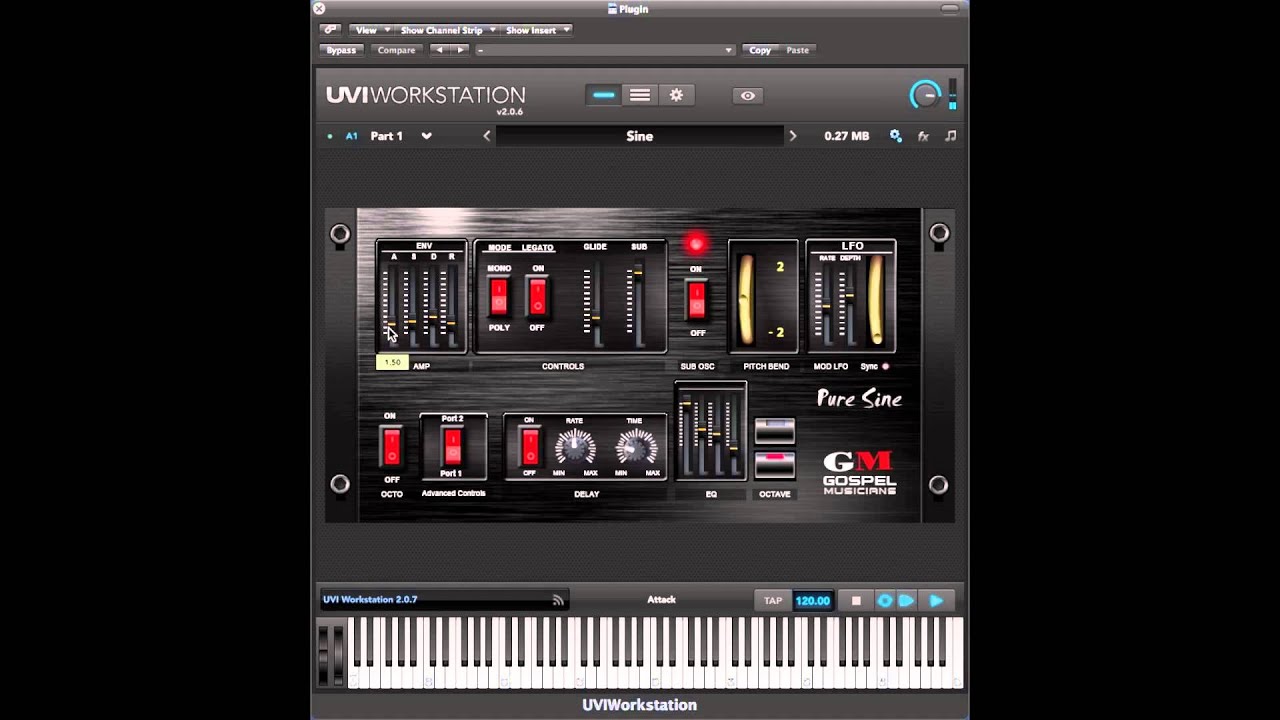 Pure Sine Synthesizer Plugin for UVI FREE Player Workstation