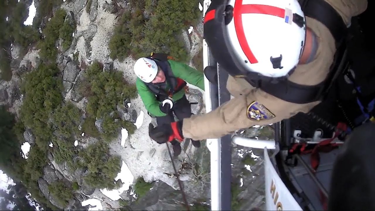 California Highway Patrol helicopter rescues trapped British hikers