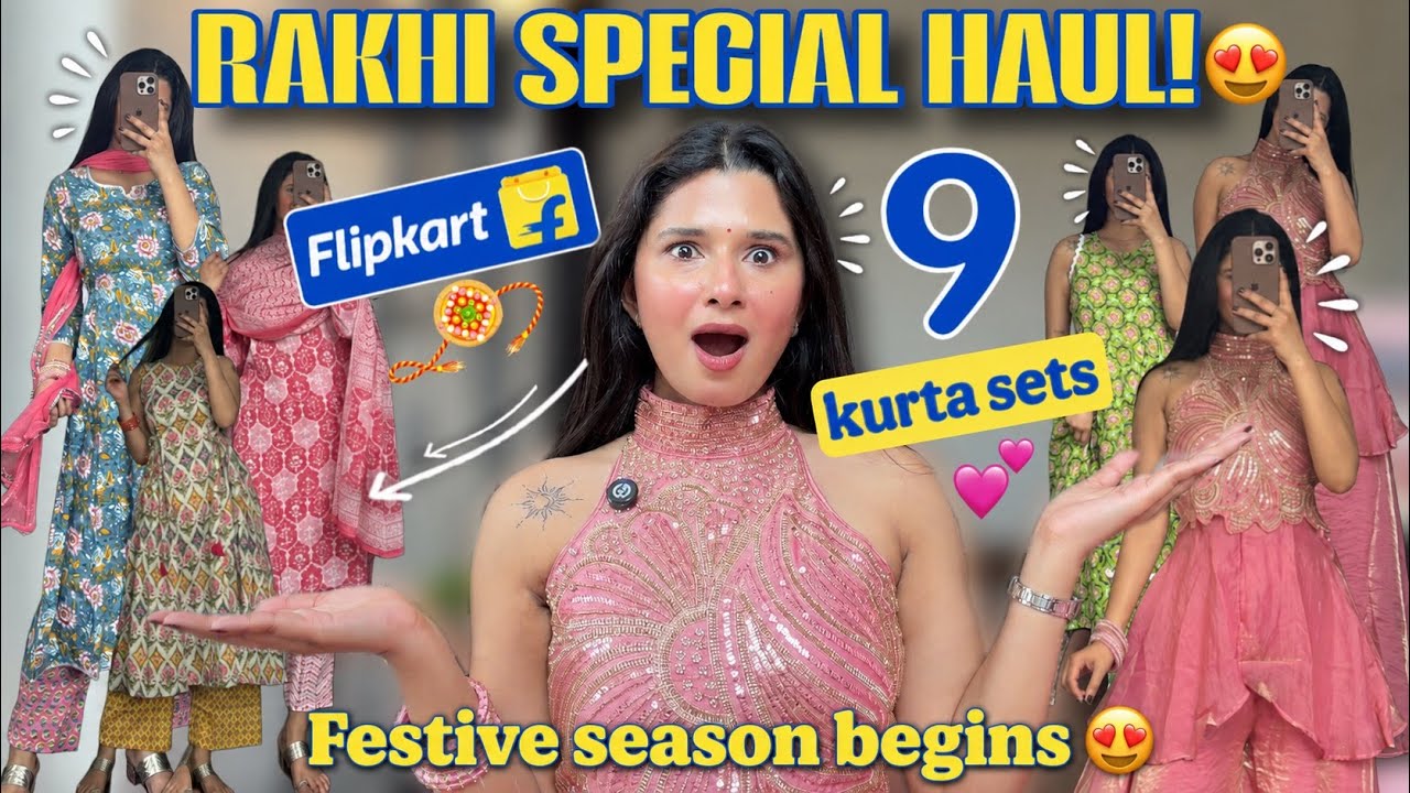 RAKHI SPECIAL FLIPKART HAUL!😍 9 Trendy Festive Kurta Sets & Try-On!💕