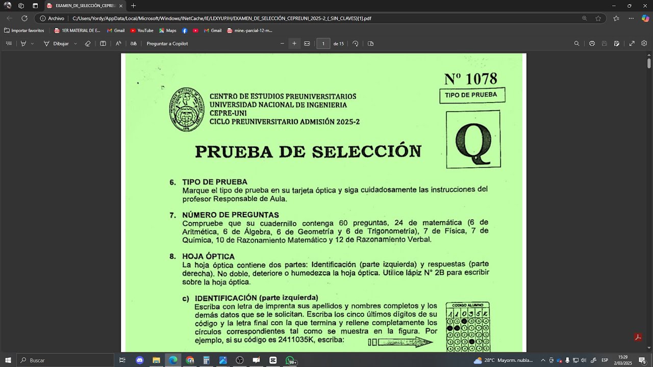 ¿Prueba de selección CepreUNI 2025-2 Pre Universitario complicada? | Dame tu opinión👇🏻