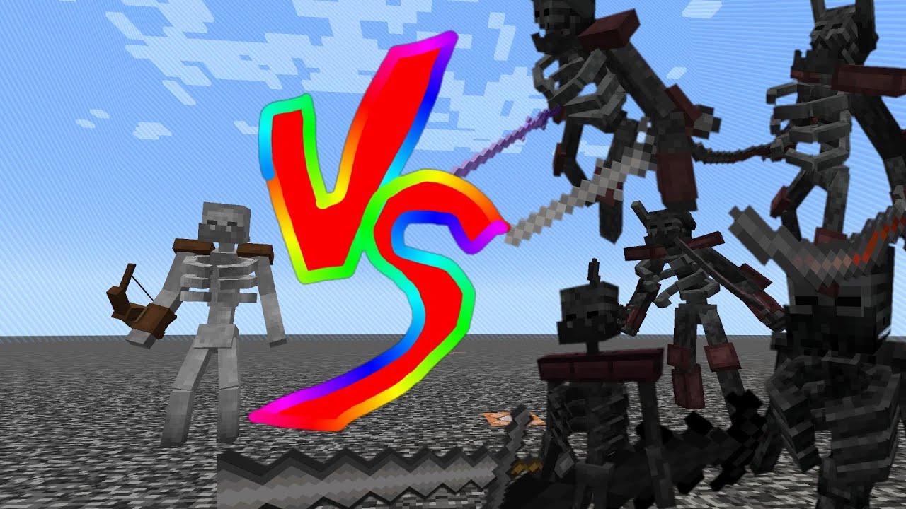 Mutant Skeleton vs Mutant Wither Skeleton  Minecraft  Mob Battle