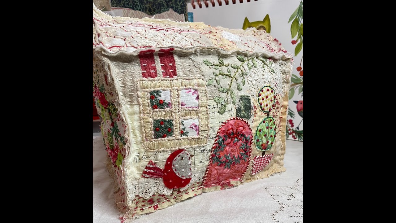 Christmas decorations | Forage by Lisa Mattock slow stitched Christmas cottages | finished