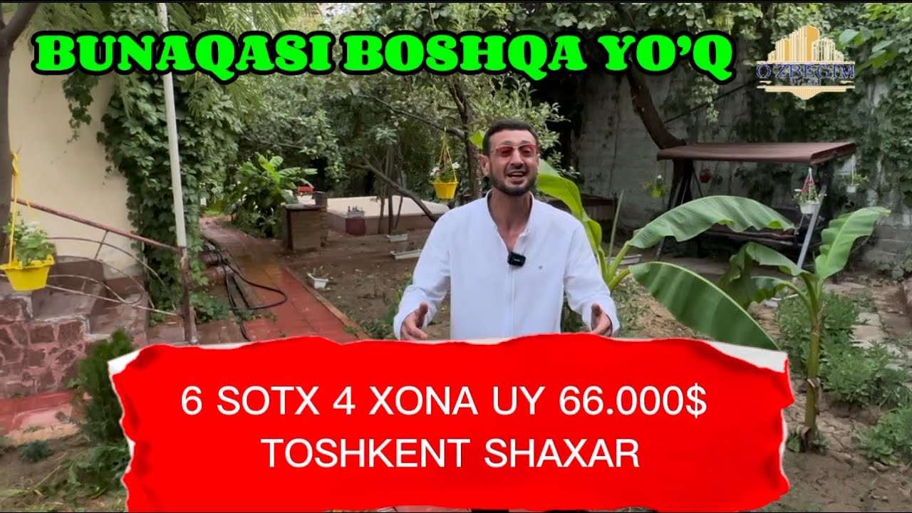 BUNAQA ARZONINI TOPA OLMAYSIZ 6 SOTX 4 XONA UY ENG ARZONI GA SOTILADI TOSHKENT SHAXAR NARXI 66.000$