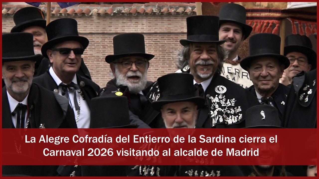 La Alegre Cofradía del Entierro de la Sardina hace su tradicional despedida del carnaval con Almeida