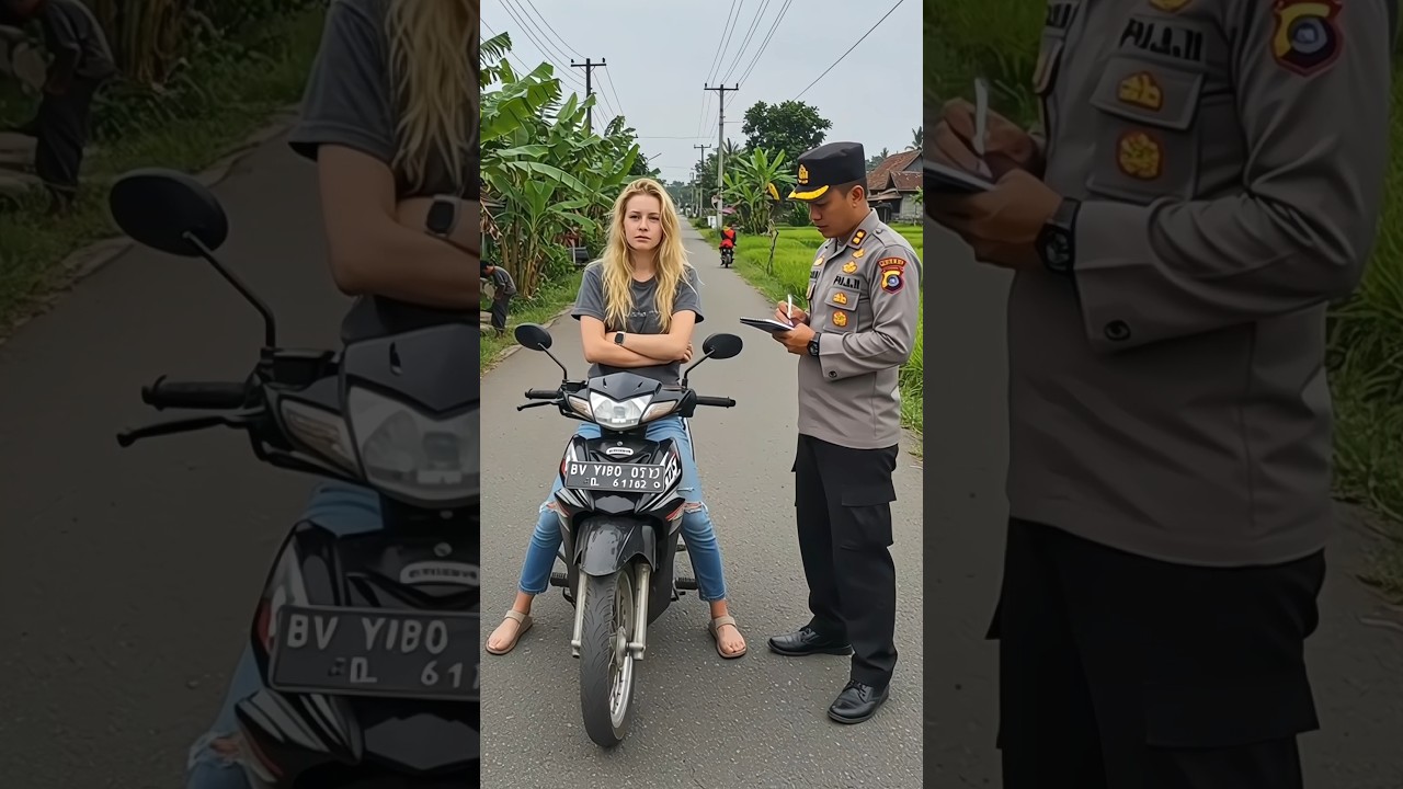 Bule Rusia Kena Tilang Polisi Indonesia‼️