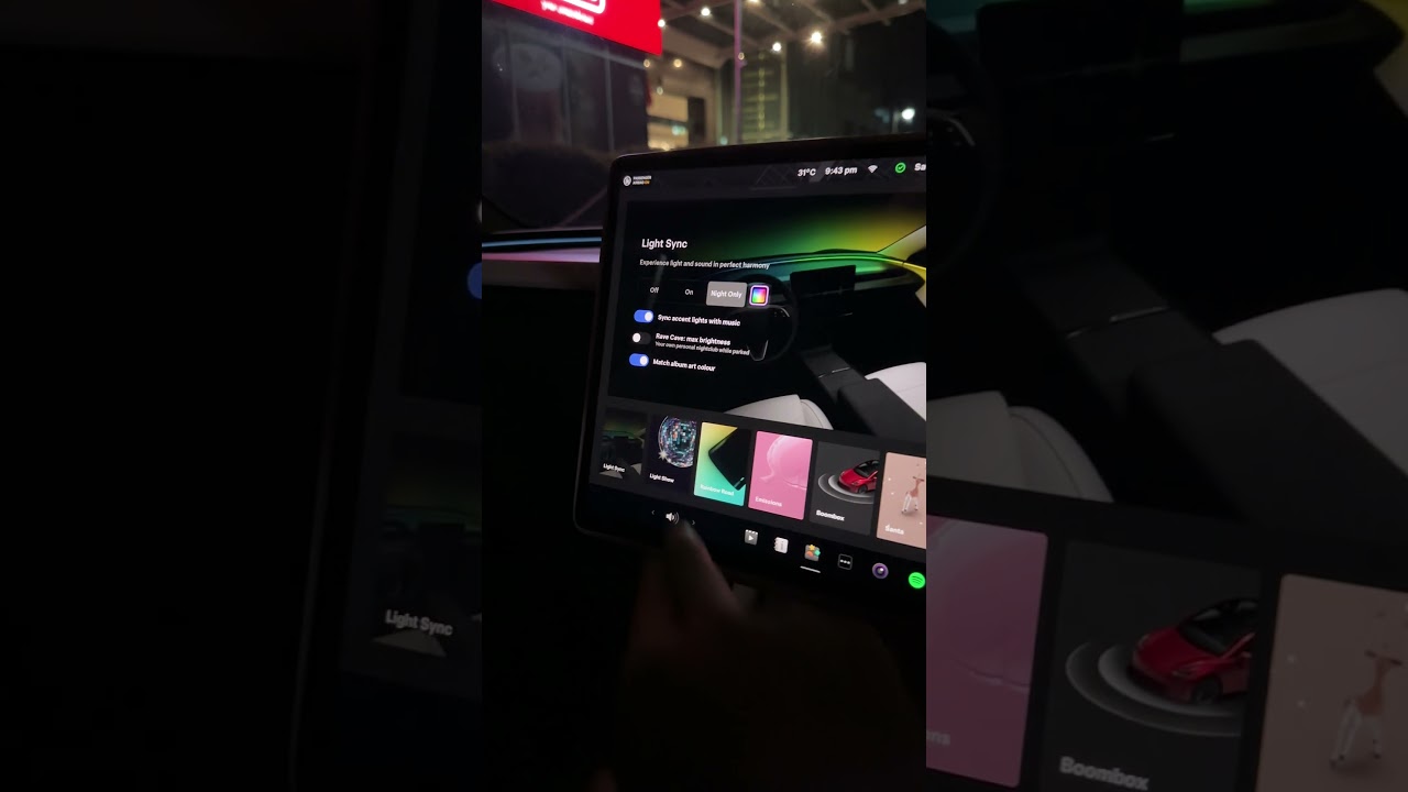 Tesla Light Sync with music now #tesla #lightsync #ambientlight