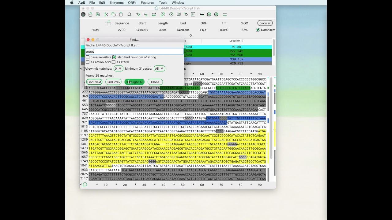 ApE Tutorial Video #2 - Cut, Copy, Paste, and Find Functions