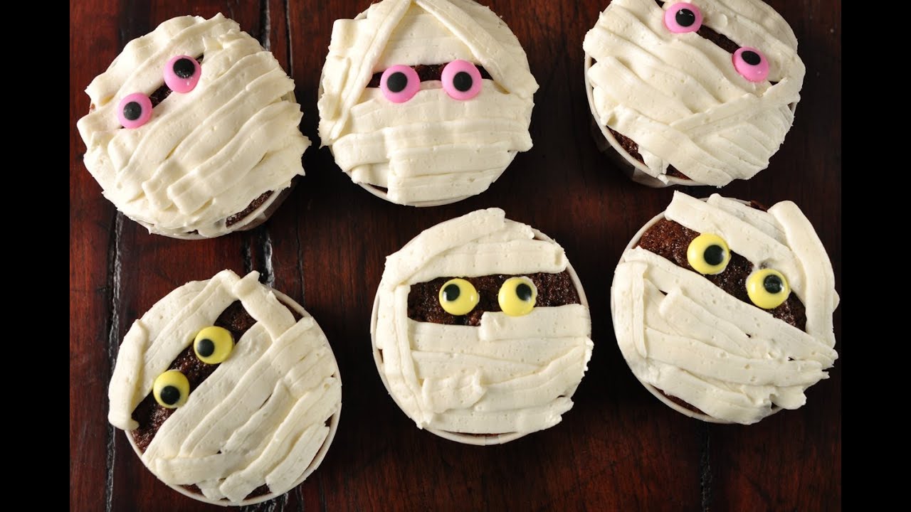 Mummy Cupcakes Recipe Demonstration - Joyofbaking.com