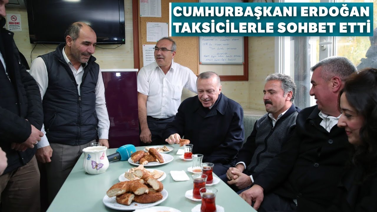 Cumhurbaşkanı Erdoğan, Taksi Durağında Çay İçti
