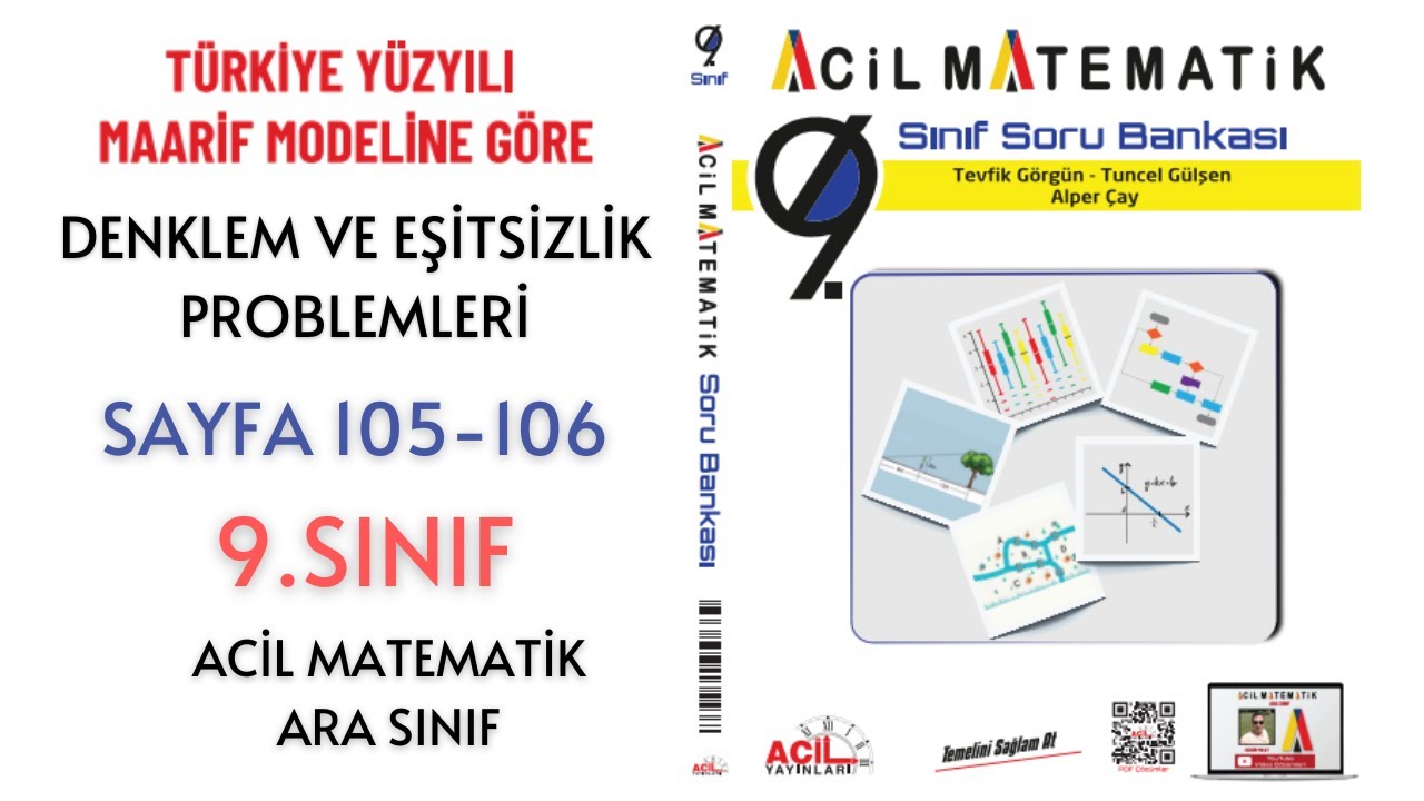 9.Sınıf Soru Bankası 2.TEMA Denklem ve Eşitsizlik Problemleri (Sayfa 105-106)