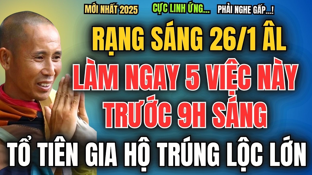 ĐÚNG RẠNG SÁNG 26/1 ÂM LỊCH TRỞ ĐI, LÀM NGAY 5 VIỆC NÀY TRƯỚC 9H SÁNG, TỔ TIÊN GIA HỘ TRÚNG LỘC LỚN