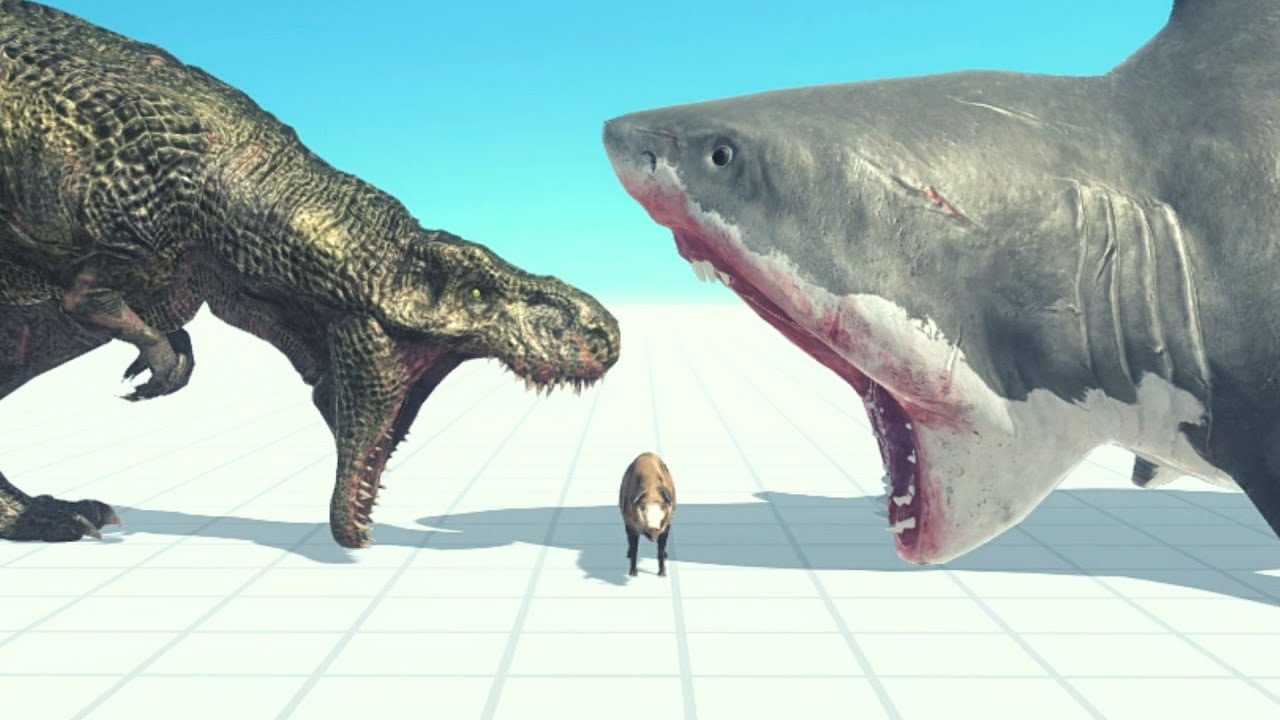 T-Rex And Mutant Megalodon Vs Every Unit ARBS | Animal Revolt Battle Simulator