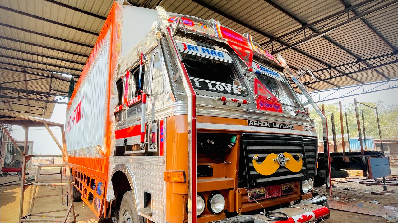 Ashok Leyland 2038 HP ￼ container body￼ new modification, #2026tesla  ￼ cow cabin 