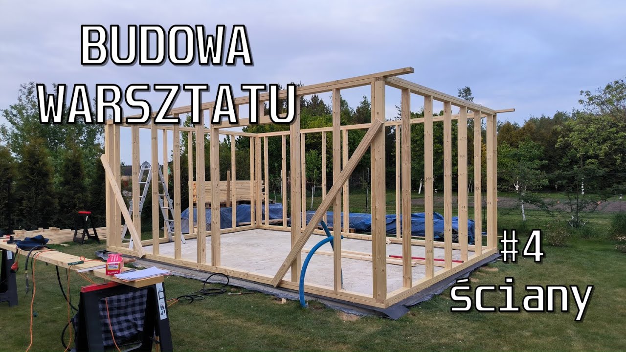 Budowa warsztatu cz.4 - ściany szkieletu i początek dachu