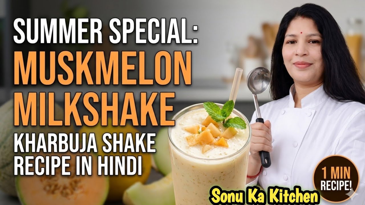 Refreshing Muskmelon (Kharbuja) Milkshake in 1 Minute! 🍈🥤 #shorts