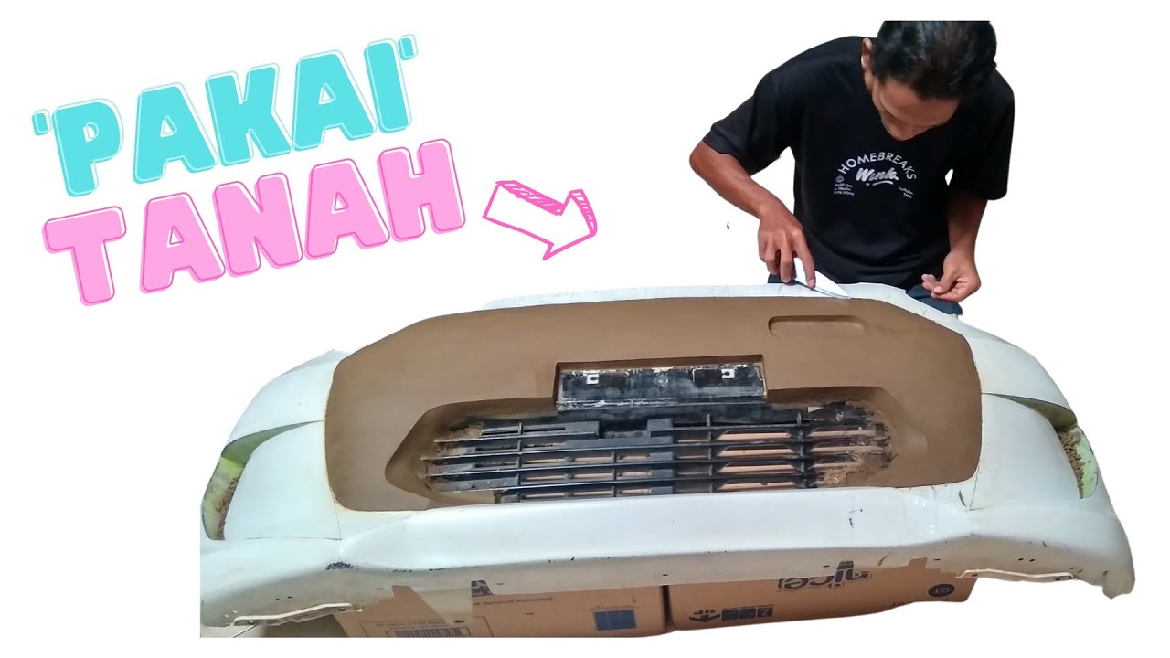 Cara membuat bumper custom dari tanah liat.