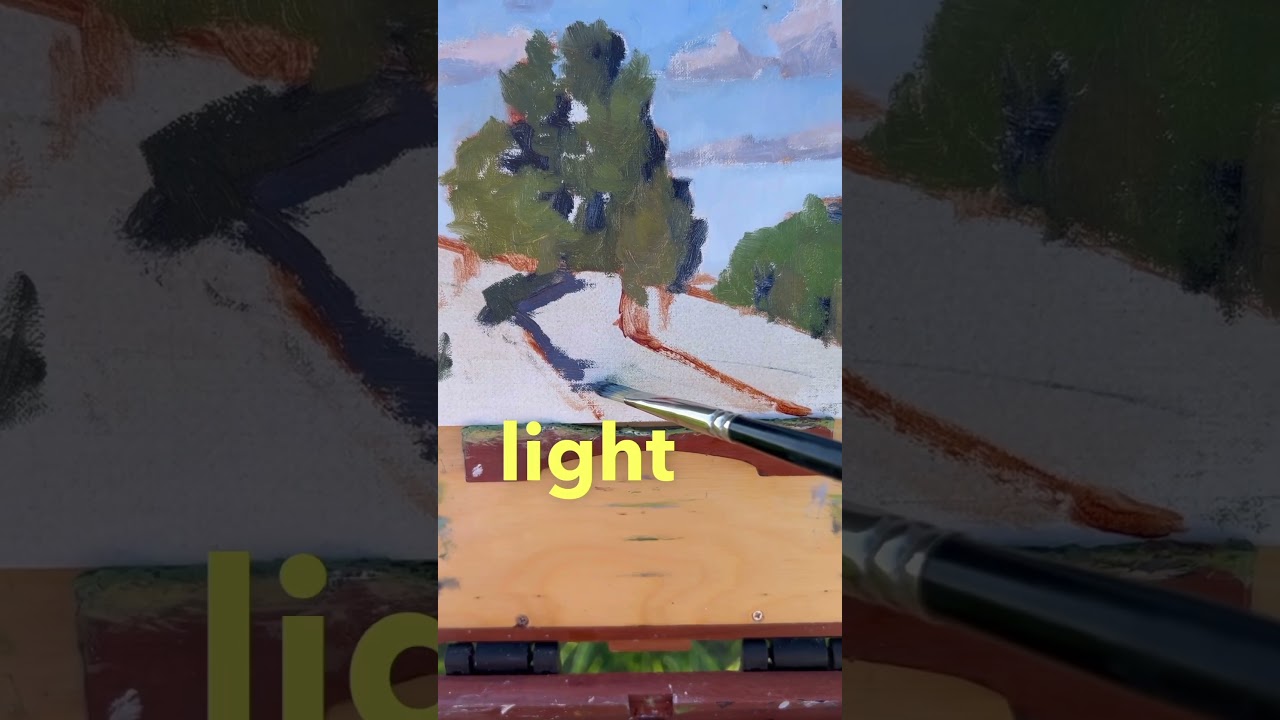 Painting Trees and a Country Road En Plein Air 