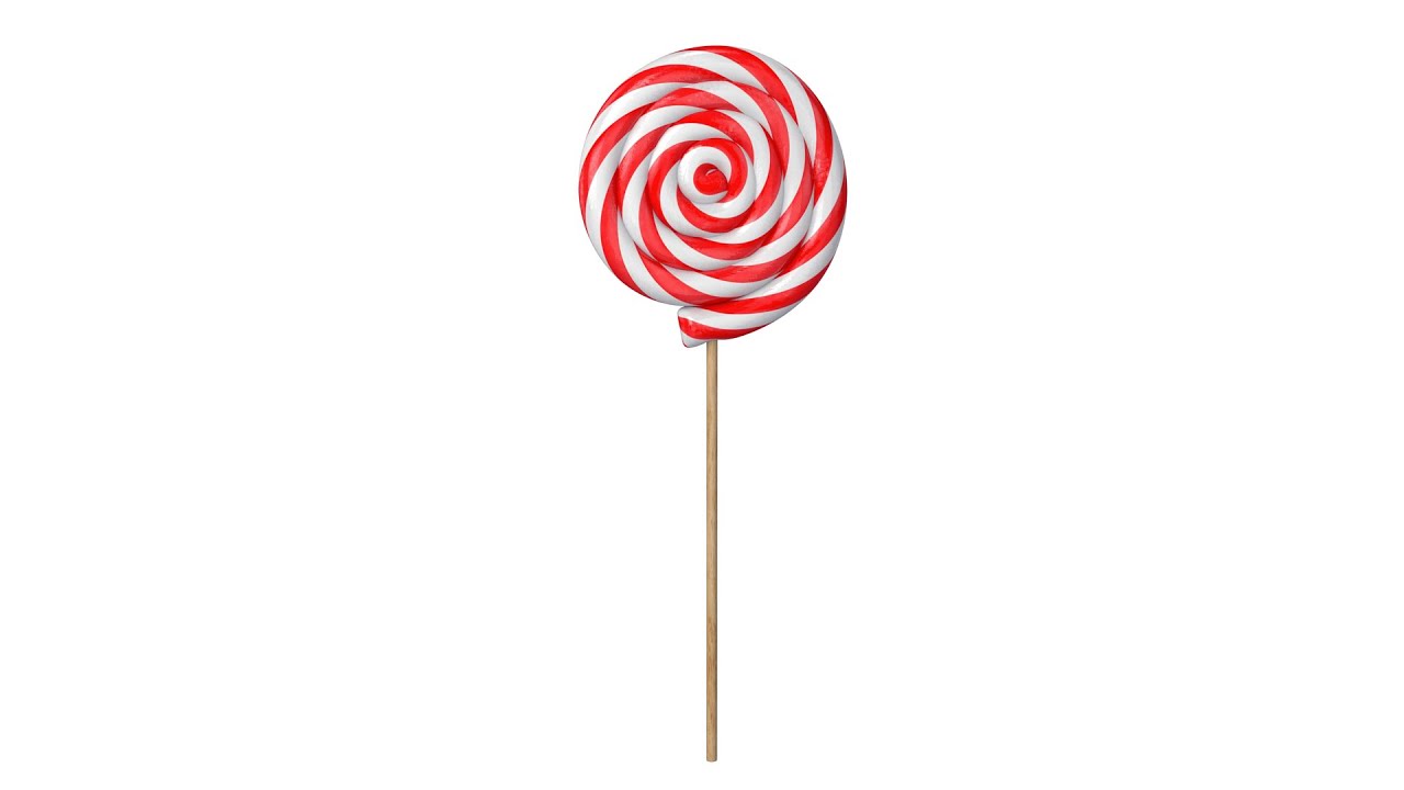 Christmas swirl lollipop 3D model