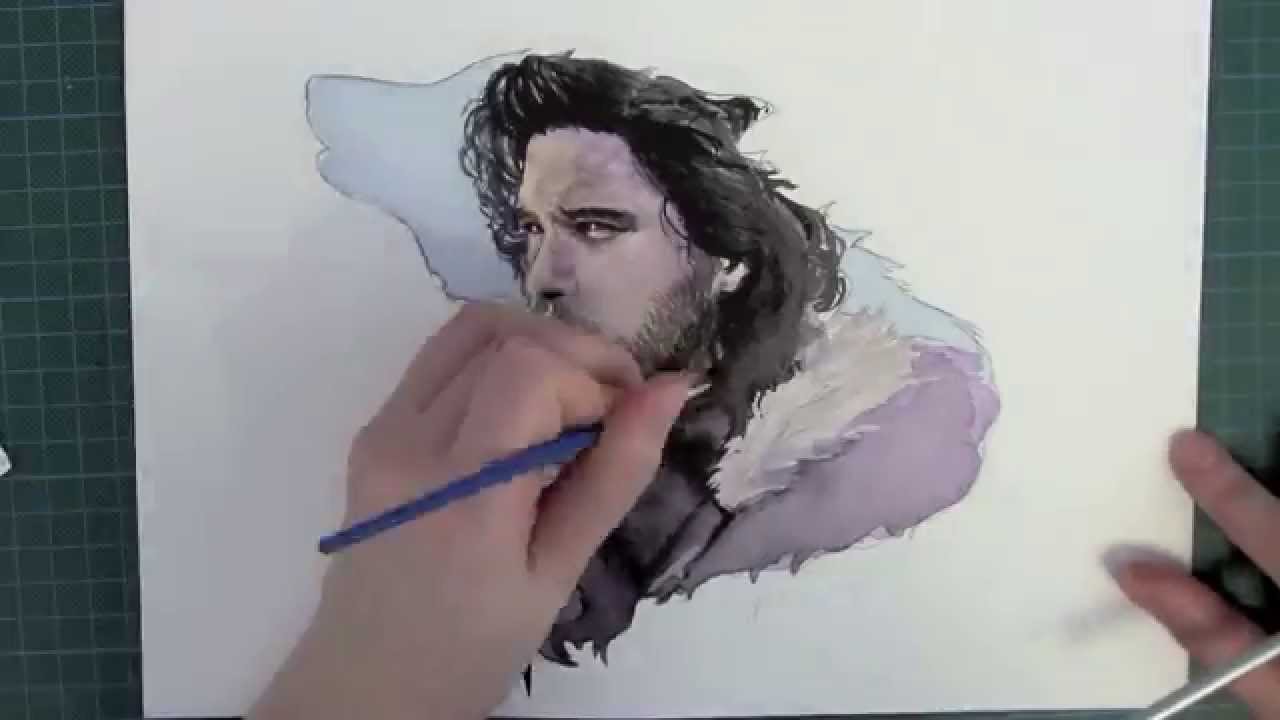 Jon Snow - Game of Thrones - watercolour painting
