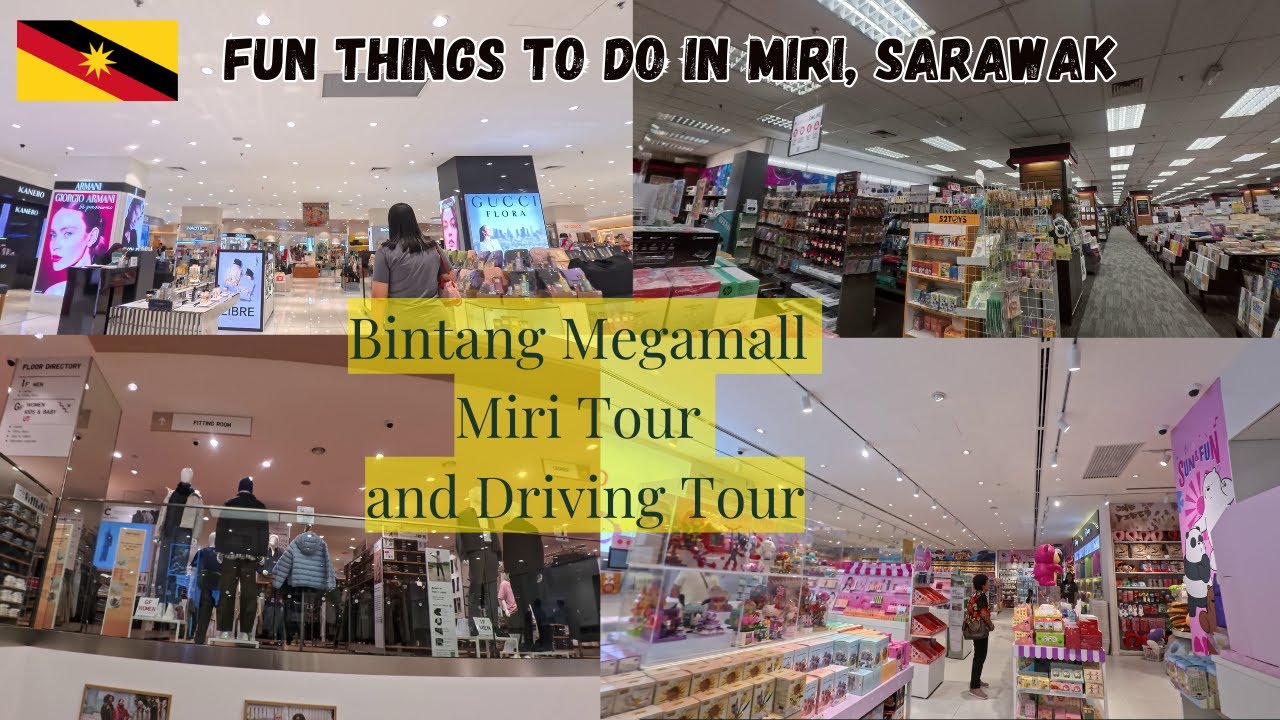 Автомобильная экскурсия по Мири и посещение Uniqlo, Bintang Megamall, Мири 2025 4k