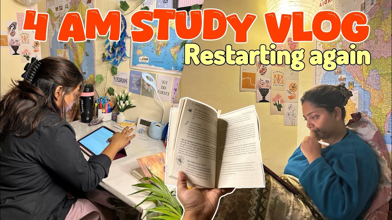 4 AM Morning Study Routine: A Day In The Life Of UPSC Aspirant after long vacation #upscstudyvlog 