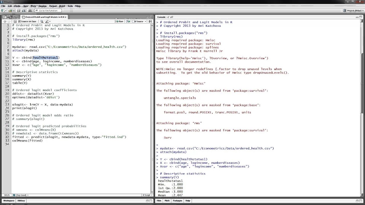 Ordered Probit and Logit Models in R
