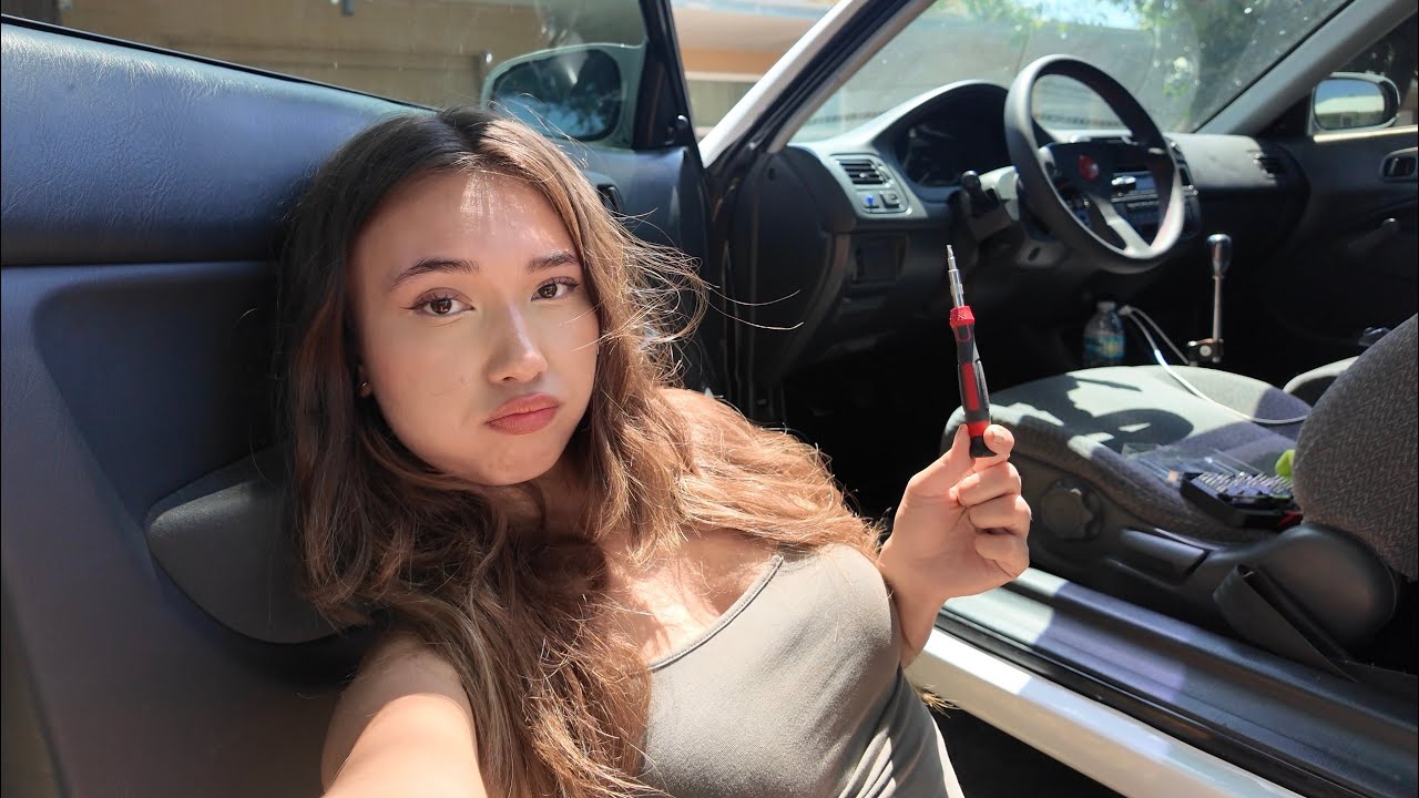 fixing my project car | alignment, exhaust leak update, fixing rattling + driving manual