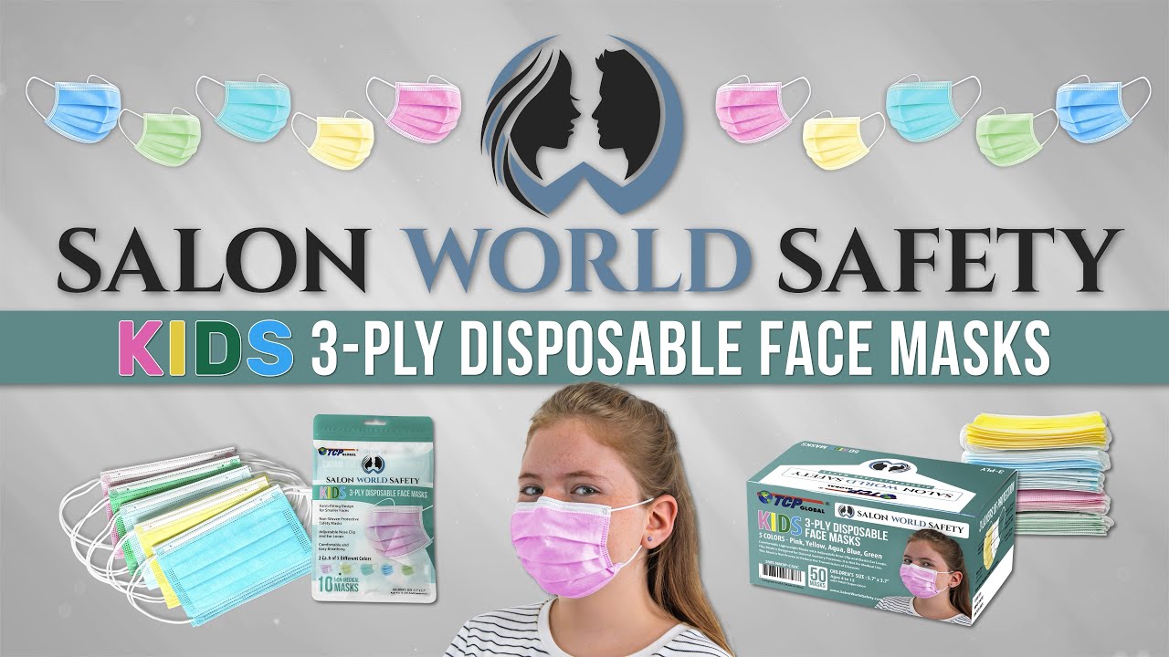 Salon World Saftey | KIDS 3-Ply Disposable Protective Face Masks
