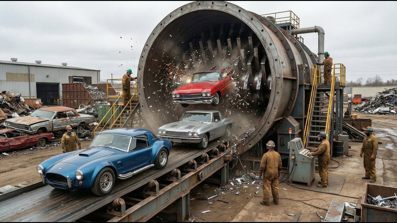 How Old American Cars Get DESTROYED & Recycled Every Day (Full Process)