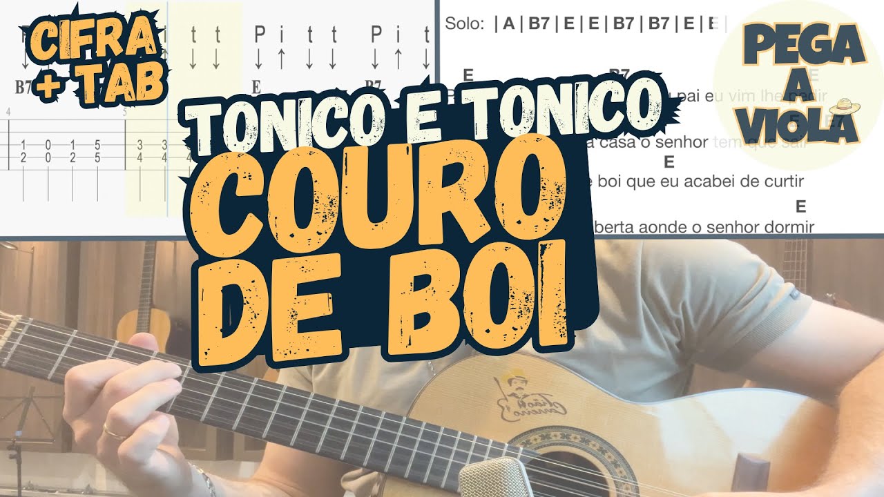 Couro de boi - Tonico e Tinoco | Aprenda na Viola | Completo | Cifra e tab