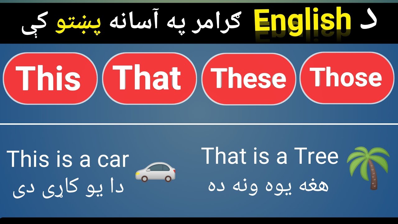 English Grammar In Pashto/This/That/These/Those/Demonstrative Pronoun in Pashto Language.