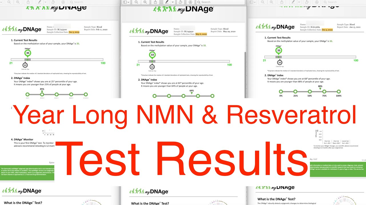 NMN and Resveratrol 1 Year Experiment Results