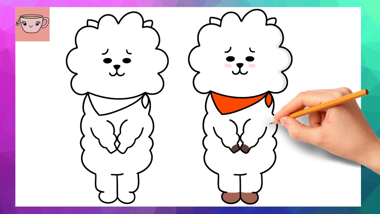 How To Draw BT21 RJ - Jin | BTS Easy Drawing Tutorial