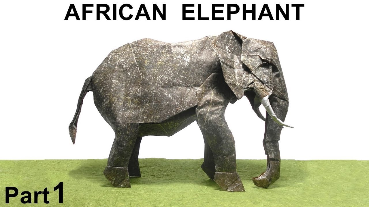 Origami African Elephant (Shuki Kato) part 1