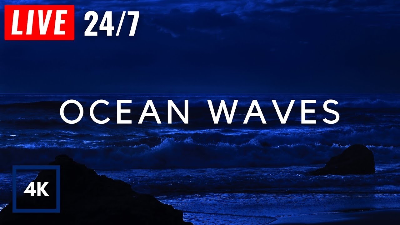 🔴 Ocean Waves for Deep Sleep | Waves Crashing on Beach at Night for Insomnia. Wave Sounds to Relax.