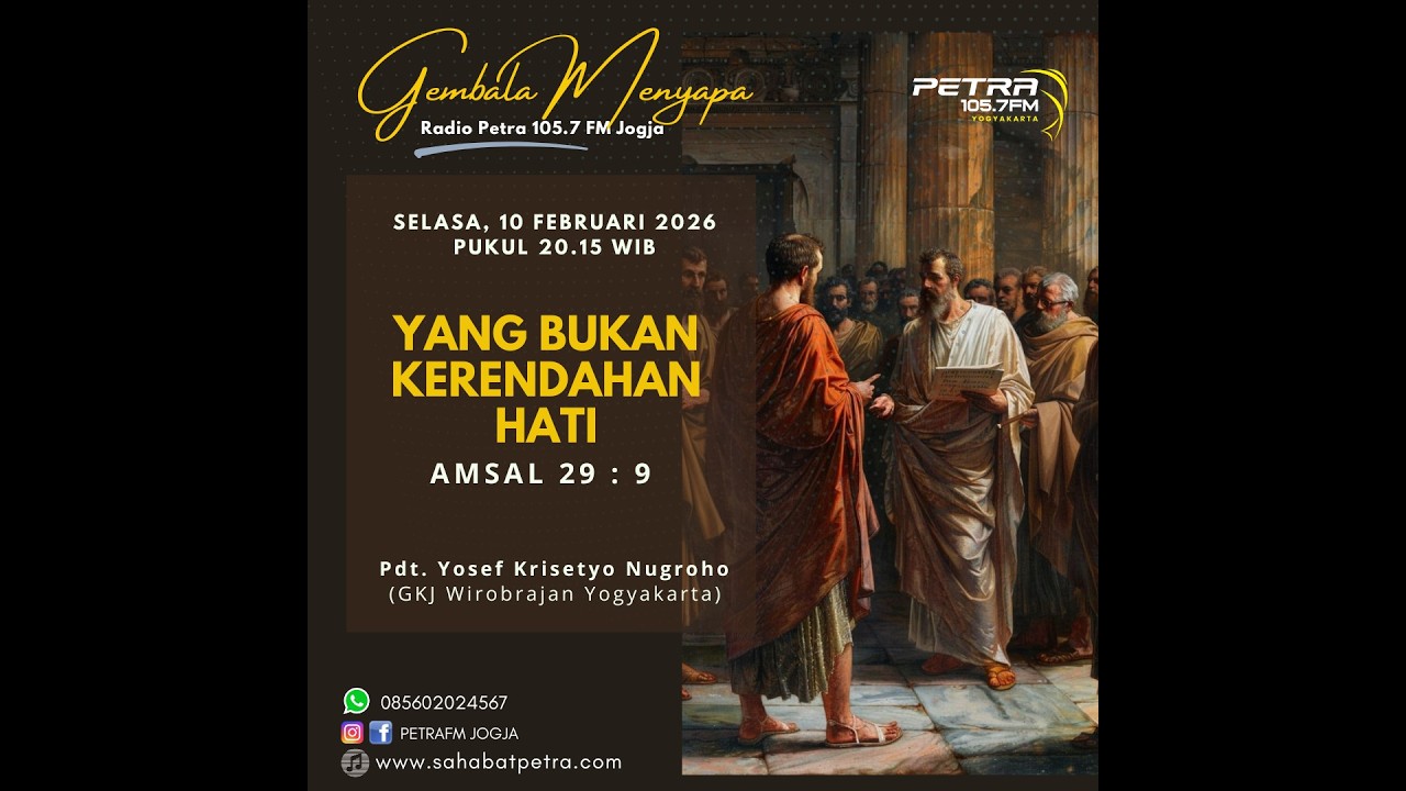 Renungan Gembala menyapa 10 FEBRUARI 2026 Pdt Yosef Krisetyo Nugroho