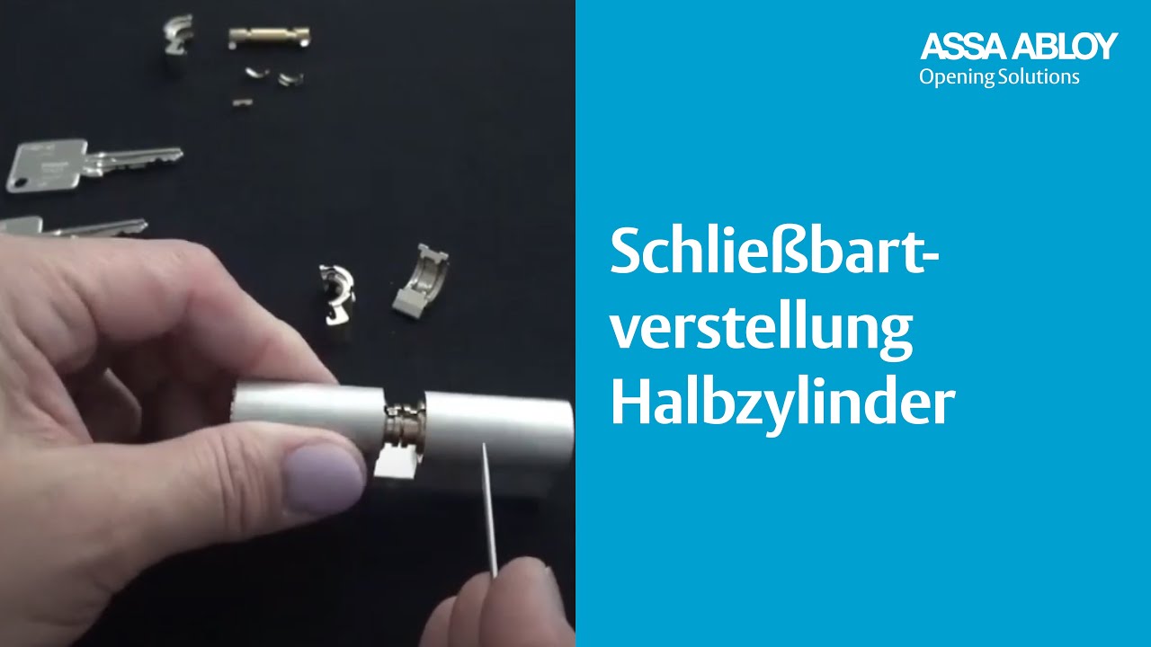 SK6 - Verstellung des Halbzylinder-Schließbarts bei der Ausführung 8x45
