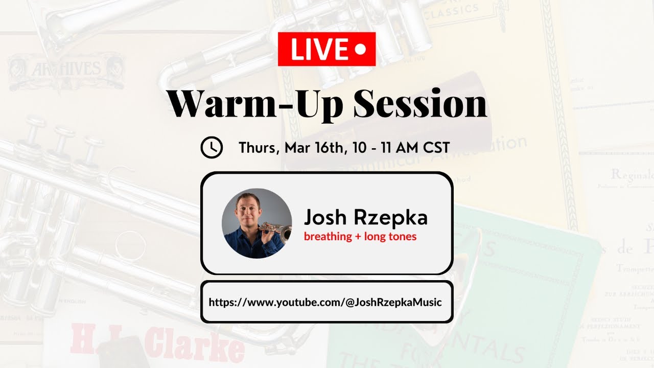 Live trumpet warm-up session - breathing and long tones.