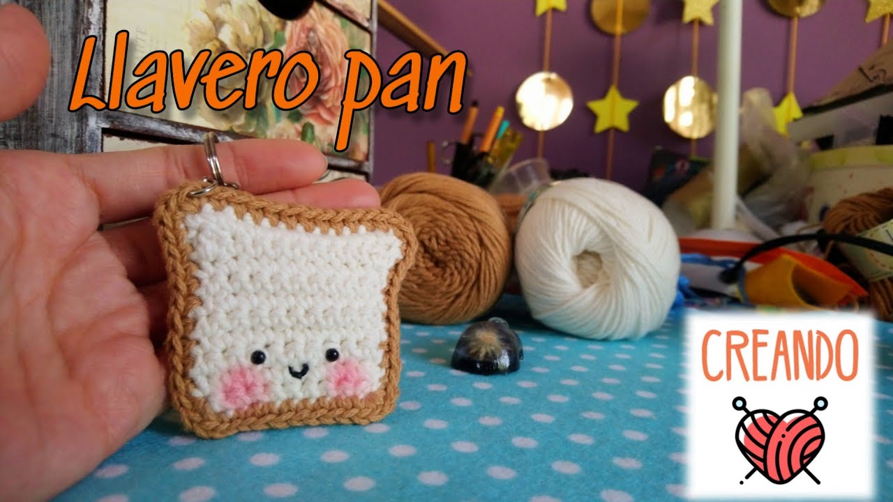 Cómo hacer llavero pan kawaii /tutorial paso a paso amigurumi fácil