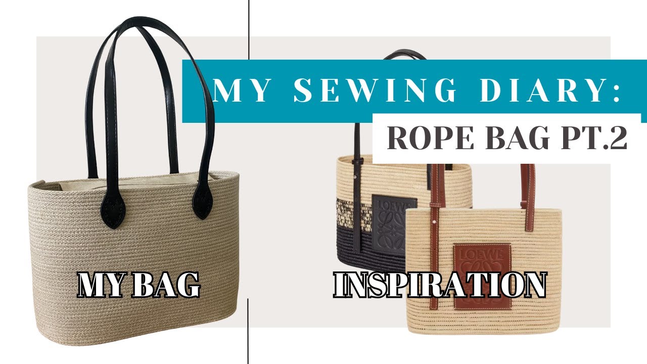 My Sewing Diary: Rope Bag Pt.2 | Inner Fabric Pocket & Recessed Zipper Closure | simplycreatewithjo