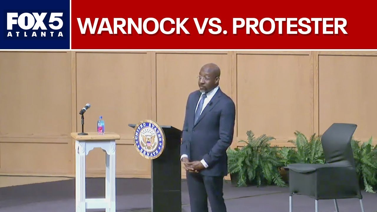 Shouting match: Sen. Raphael Warnock vs. heckler | FOX 5 News